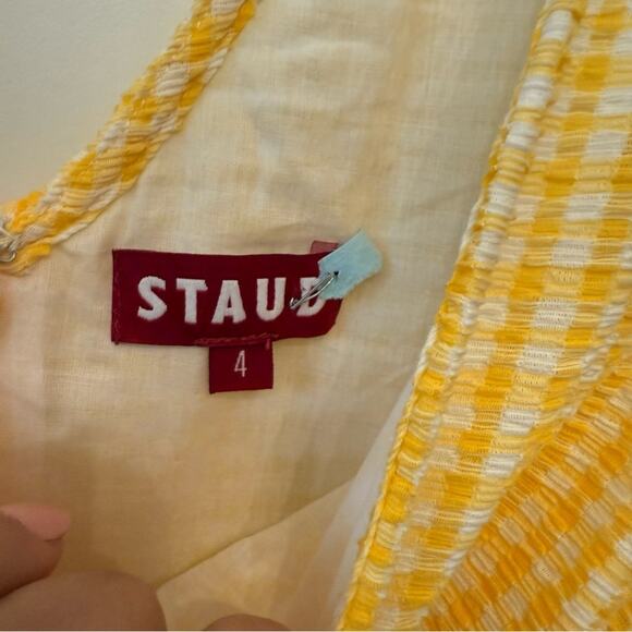 Staud Panier Dress Yellow Gingham - Picture 6 of 8